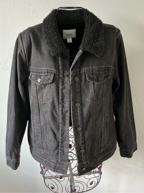 Old Navy Black Sherpa-Lined Denim Jacket